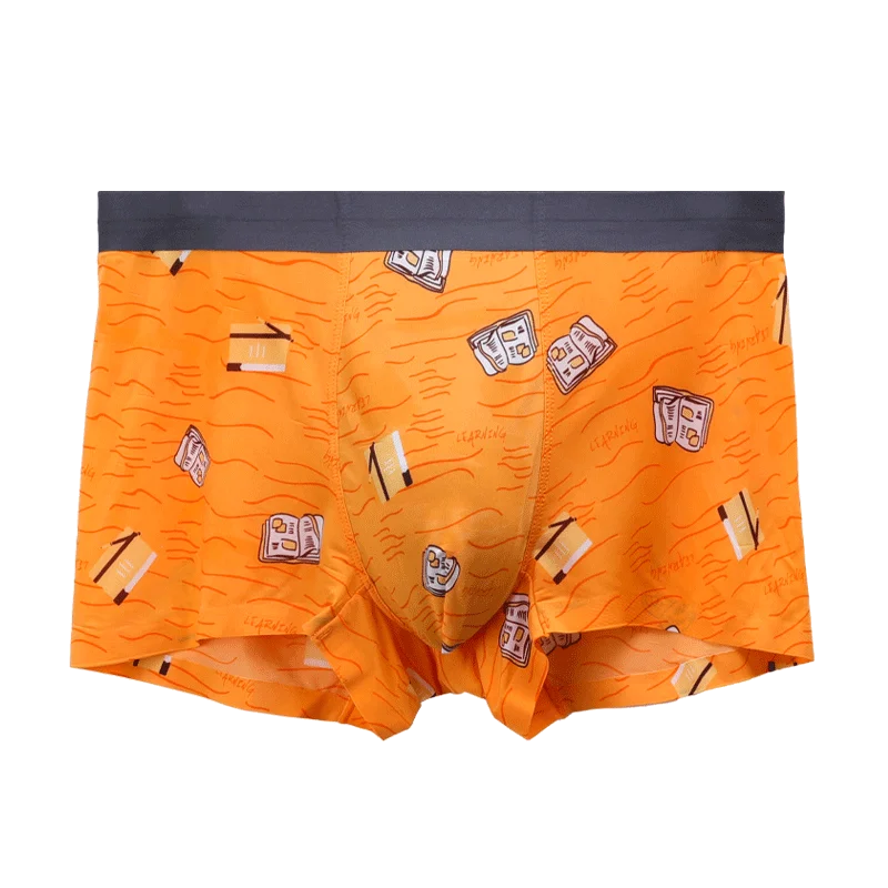 

Men's underwear, men's briefs, ice silk breathable, antibacterial, traceless, trendy large-sized summer four-corner shorts, toe