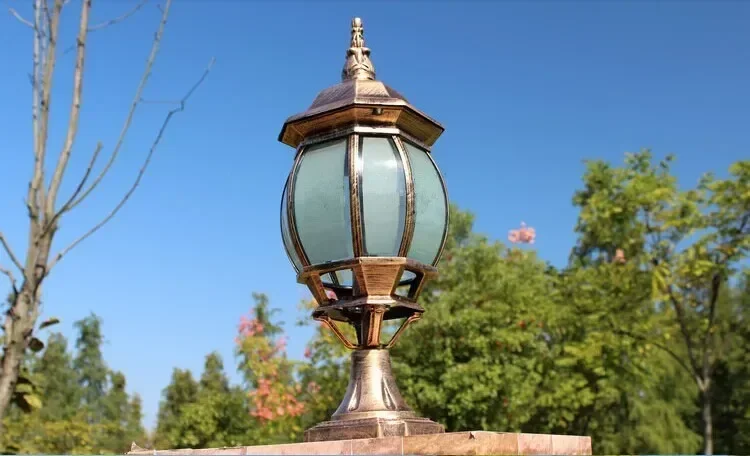 TechHPPillar Light Column Head Lamp Fashion Pumpkin Goalpost Outdoor Waterproof Landscape Lighting
