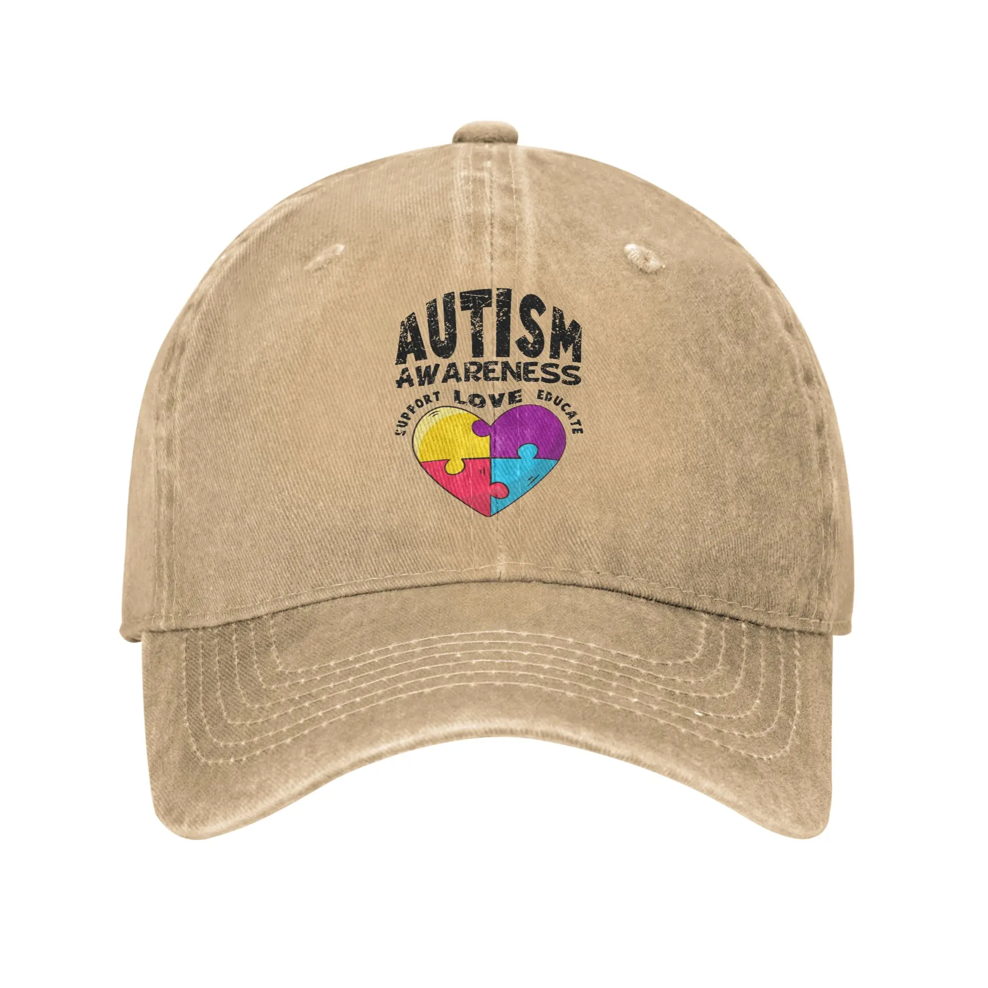 Autism Awareness Respect Love Support  Trucker Hat Merch For Men Women Baseball Cap  Vintage Headwear Cap Adjustable