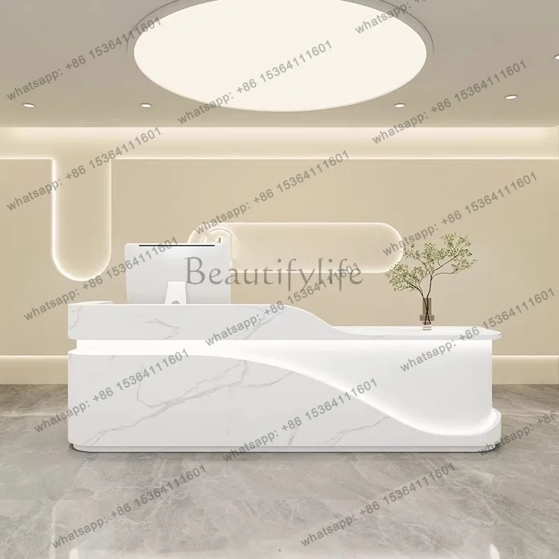 LJY Design Aesthetic Reception Desks Company Beauty Luxury Unique Reception Desks Simple Modern Comptoire Accueil Trendy Furnitu