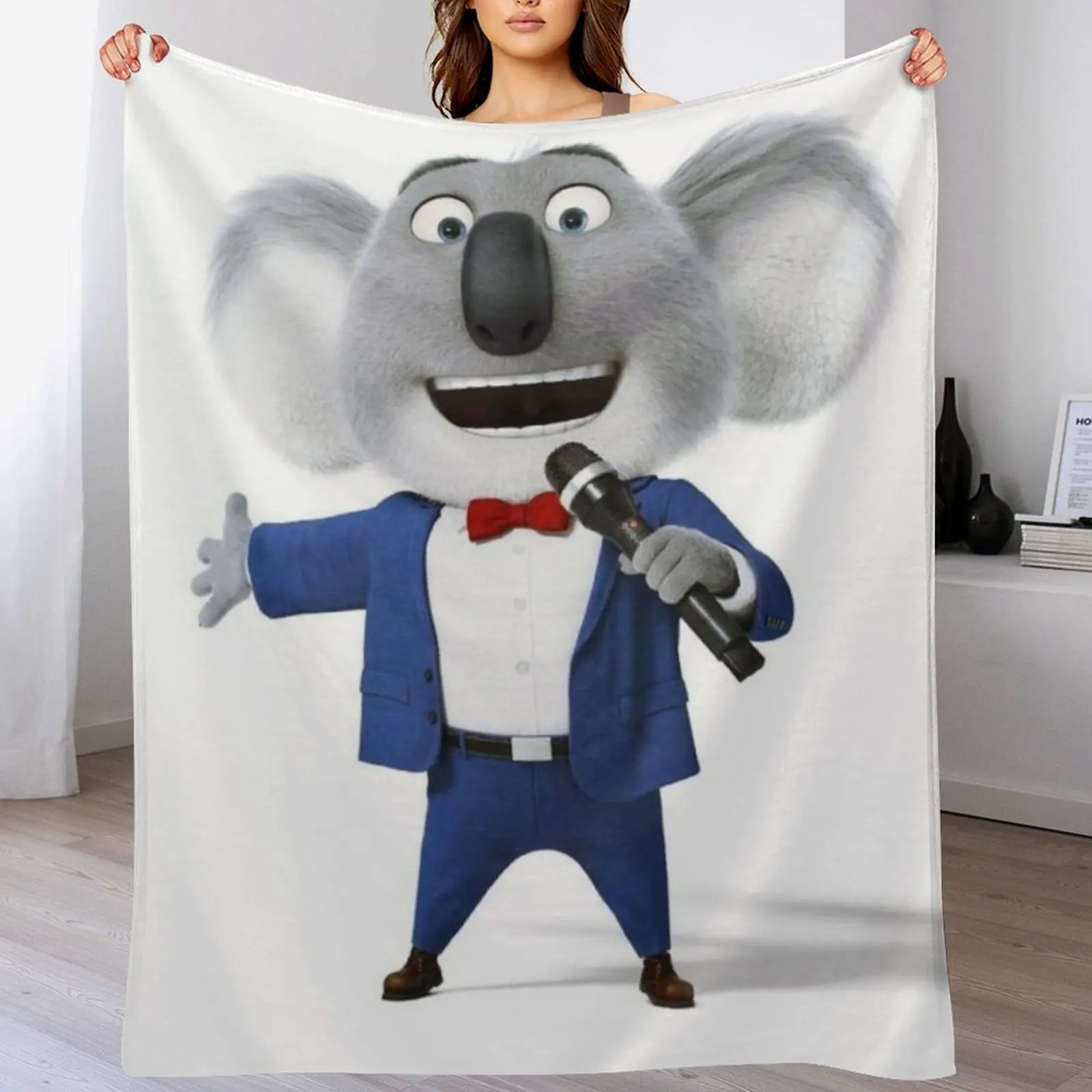 

Buster Moon Throw Blanket Portable Lightweight Blanket for Travel Camping