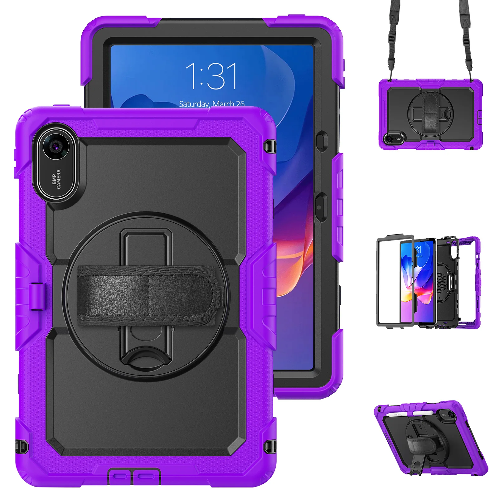360 Rotation Shockproof Cover for Xiaomi Redmi Pad 2 11 inch 2025 with Kickstand Hand Strap Shoulder Strap Full-Body Protection