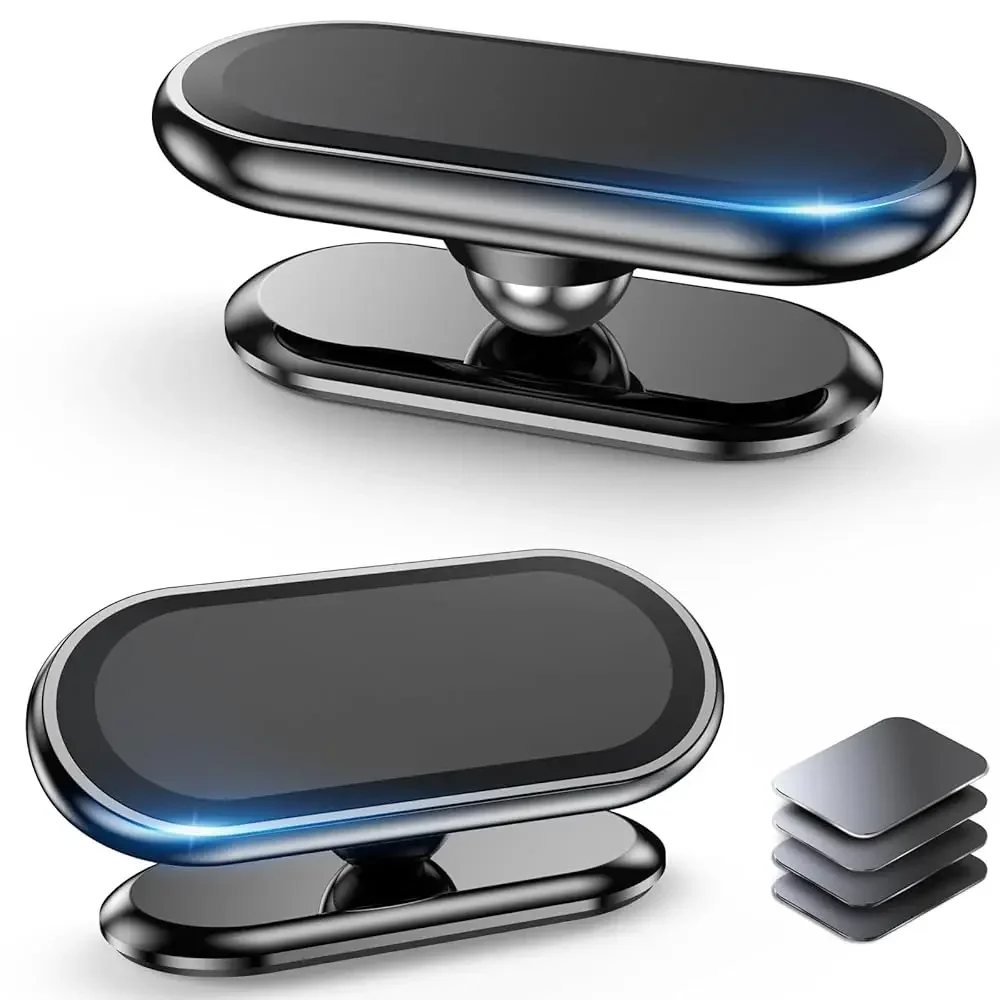 

【2-Pack】 Magnetic Phone Holder for car, [ Super Strong Magnet ] [ with 4 Metal Plate ] Cell Phone carmount for iPhone Magneti