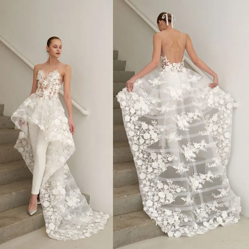 

2020 Autumn Women's Perspective Long Sleeve Lace Jumpsuit Mesh Fake Two Piece New Style