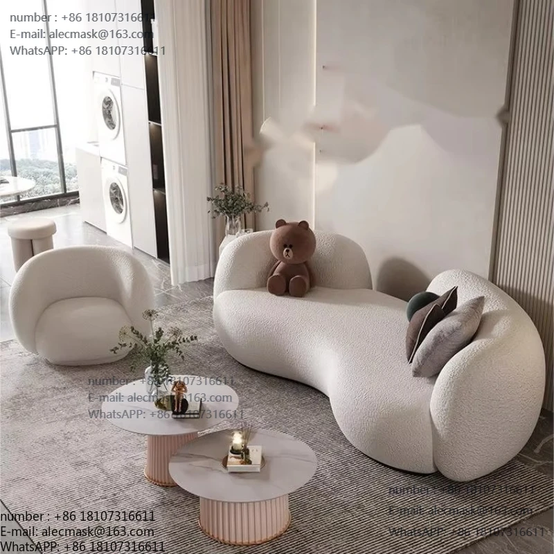 

French lamb wool high quality modern luxury set sofa modern living room