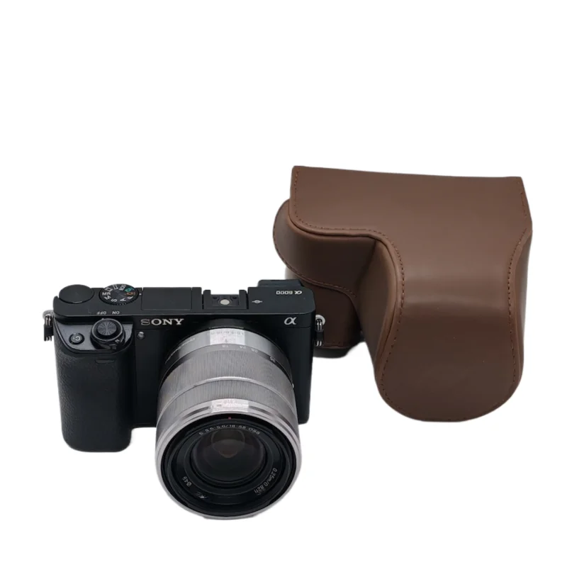 PU leather Protective Cover Pouch Case For Sony NEX A6300 A6000 A6400 16-55mm Lens Camera Bag