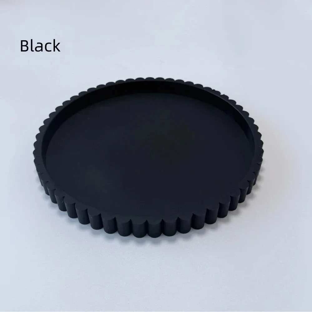 

Striped Jewelry Storage Tray Creative Design Ornaments Silicone Decorative Plate High-end Round Necklaces Display Props