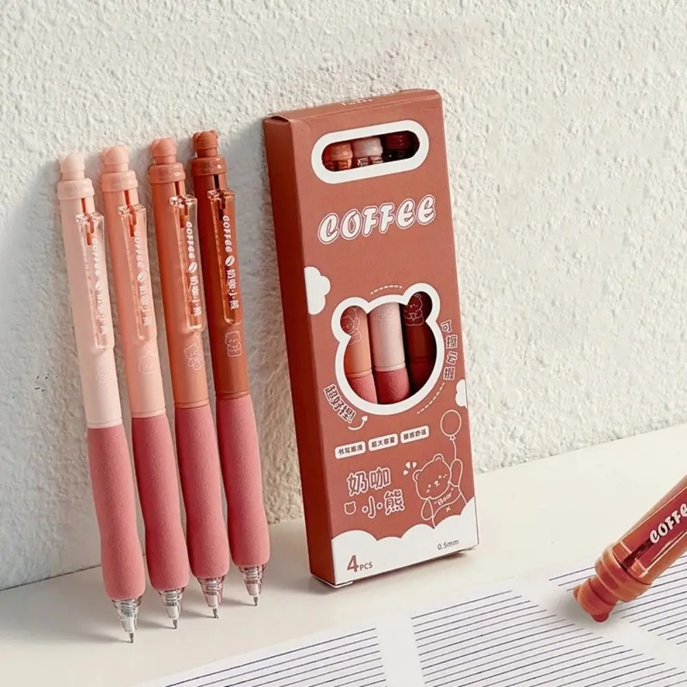 

4pcs Creative Aesthetic Thermal Eraser Pen Little Bear Cartoon Erasable Gel Pen INS Cute 0.5mm Writing Pen Office Supply