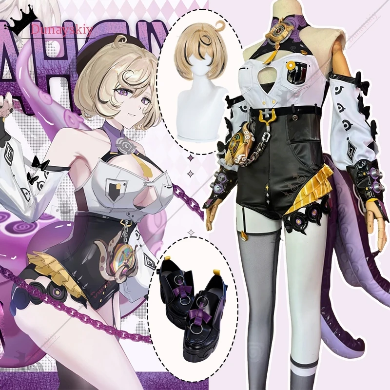 

Игра ZZZ New Yidhari Косплей Костюм Zenless Zone Zero Хэллоуин Маскировка Женский костюм XS-2XL Ролевой облегающий наряд Парик Комплект обуви