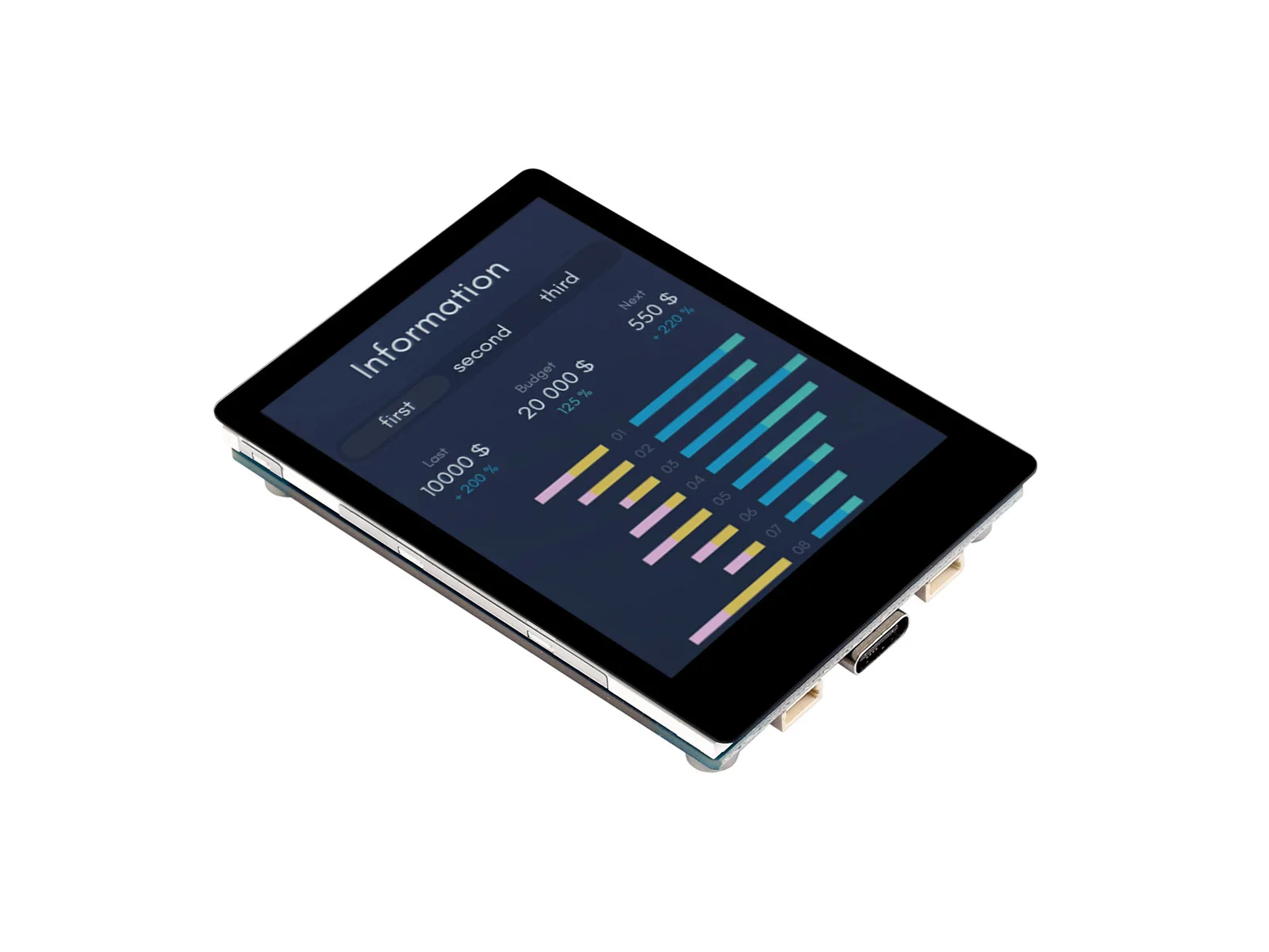 Imagem -03 - Waveshare-tela de Toque Capacitiva Ips Esp32-s3 2.8 Lvgl Gui Placa de Desenvolvimento 240x320 Suporte de Toque de Pontos Wi-fi e Bluetooth