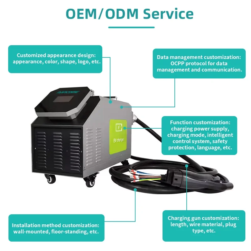 Mobile Ev Charging Station CCS Chademo Gbt  20kw/30kw Ocpp Controller IP54 Portable Ev Charger Dc