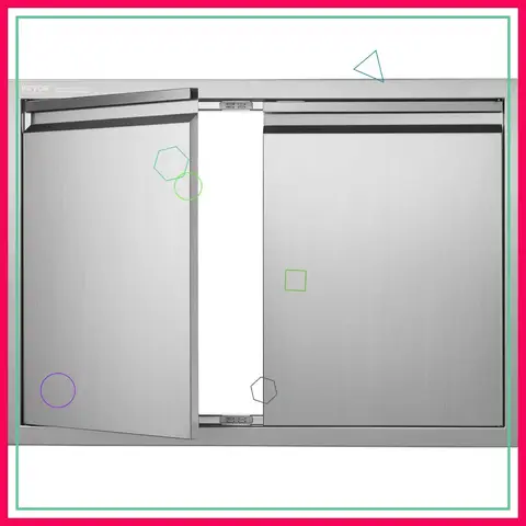 Stainless Steel BBQ Access Door 30x21 Inch Double Vertical Wall Door for Outdoor Kitchen Cabinet Grilling Station