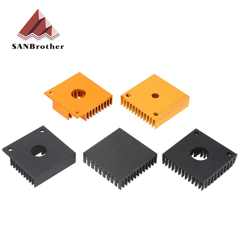 3D Printer Aluminum Motor Heatsink Black Gold Radiator 40 x 40 x 10mm for 42 stepper motor MK7/MK8 Extruder Heat Sink