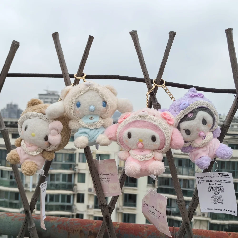 Sanrio Baby Kuromi Melody Hellokitty พวงกุญแจการ์ตูนน่ารักตุ๊กตาพวงกุญแจ Cinnamoroll กระเป๋าเป้สะพายหลังกระเป๋ารถจี้ตุ๊กตาของเล่นเด็กผู้หญิง