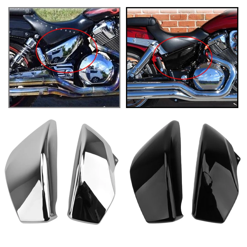 

Мотоциклетные хромированные черные боковые крышки аккумулятора, аксессуары для Honda VTX 1800 VTX1800 R/S/N/F/T 2002 2003 2004 2005 2006 2007 2008