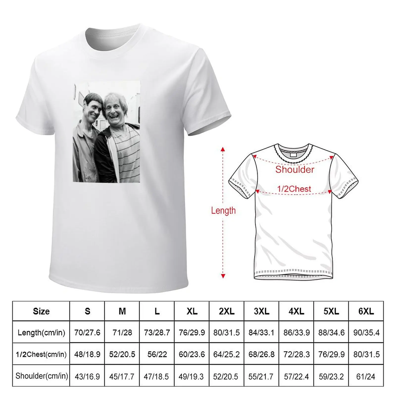 Jim Carrey & Jeff Daniels T-shirt tops Aesthetic clothing oversizeds mens cotton t shirts