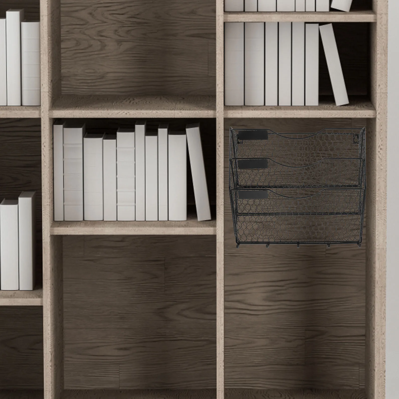 

Настенная подставка для журналов, железная подвесная проволочная корзина, многоярусный органайзер для хранения с крючками для ключей, сумок, зонтов, головных уборов, одежды, для дома