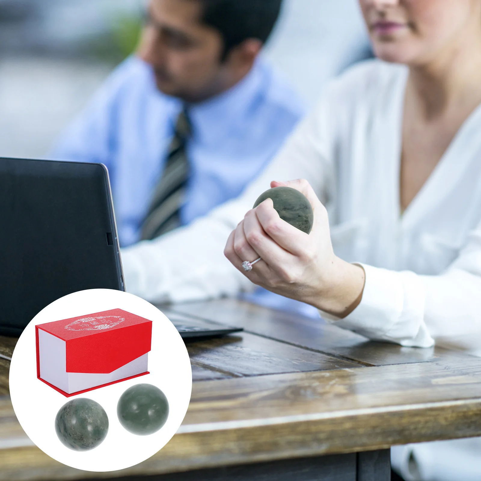 

2Pcs Polished Natural Jade Baoding Balls Fitness Hand Balls Hand Exercise Massage Relaxation Orb Dark Green 5cm with Box