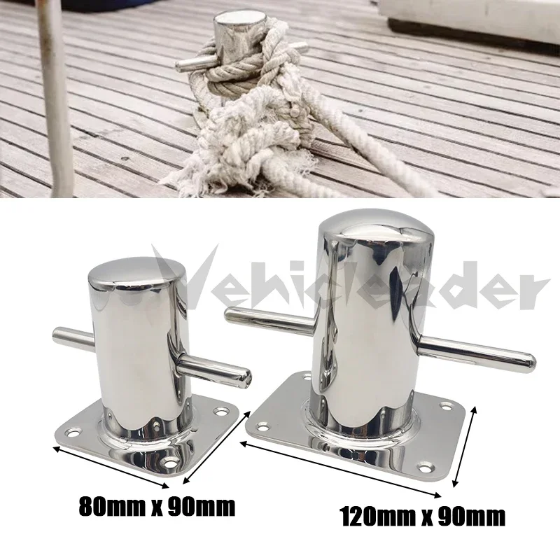 Single Mooring Bitt 316 Stainless Steel Single Mooring Bitt Heavy Duty Bollard Cleat Marine Hardware Accessories 80x90mm