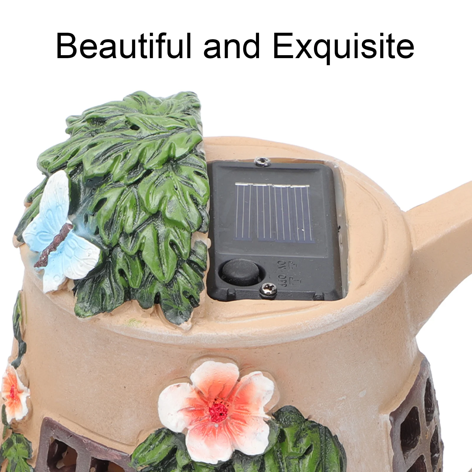 

Creative Resin Can Solar Luminous Decor Compact Size Garden nament Small Watering Can Adornment Sprinkler Outdoor Lighting