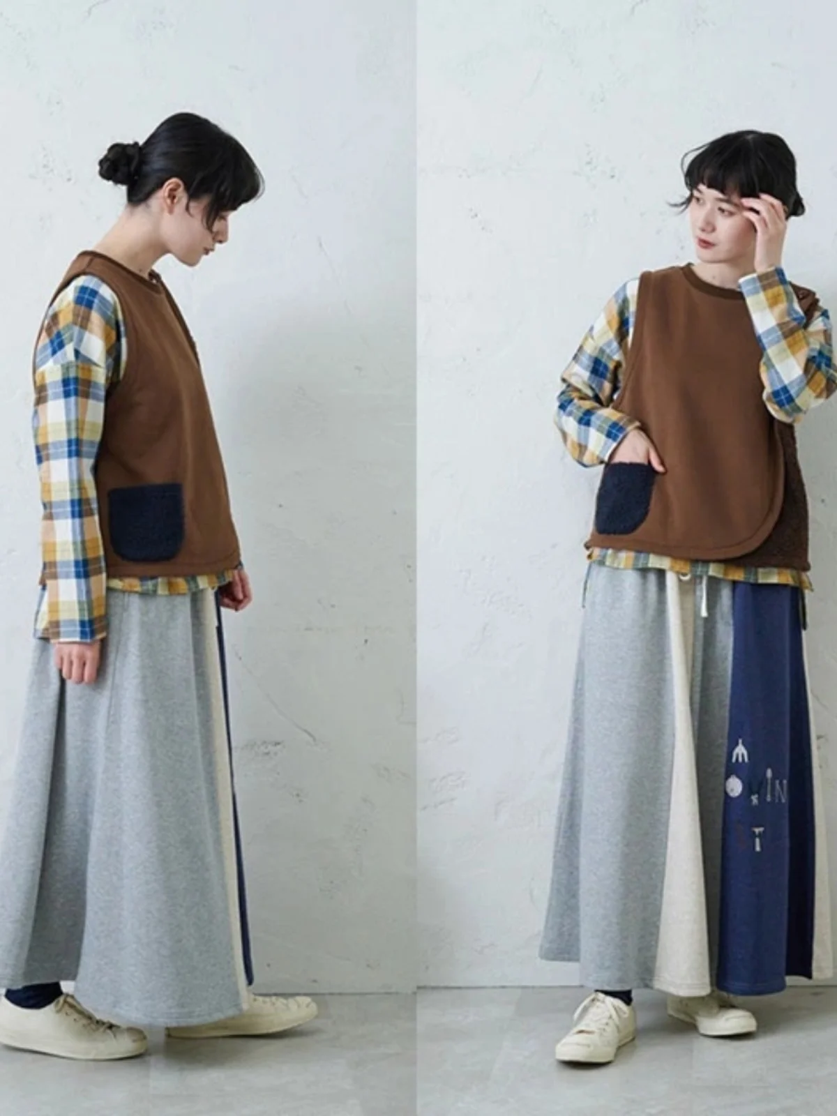 

Nordic Floral Embroidered Knitted Sweatirt Artistic round Ne Spring Autumn Cotton 00% Women's Faionable Vest