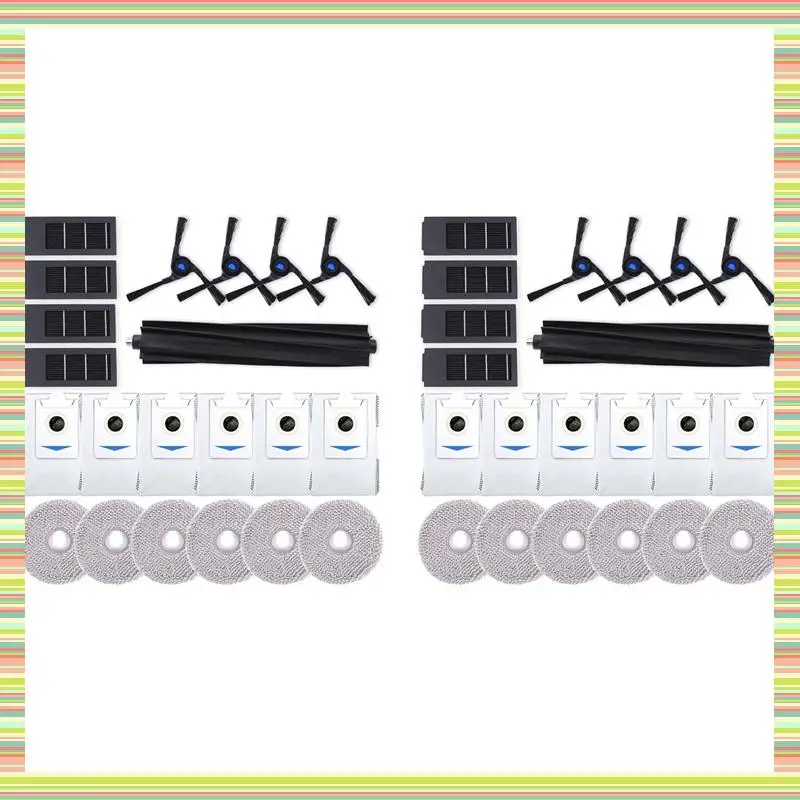 

A97P 2Set For Ecovacs Deebot X2 Omni Robot Vacuum Main Side Brush Hepa Filter Mop Cloth Dust Bags Accessories