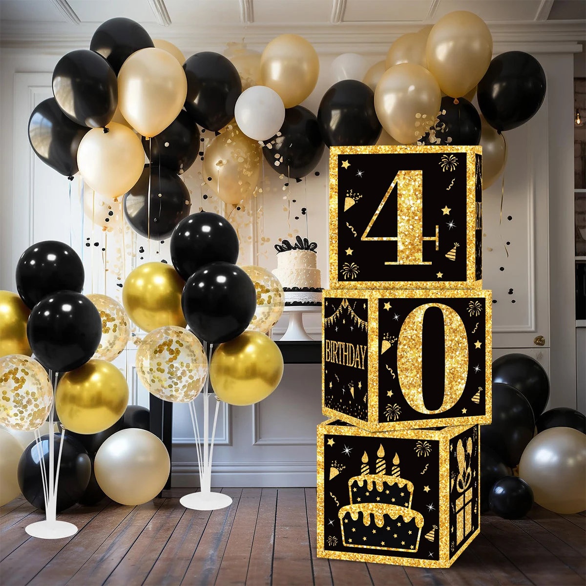 

Gold Black Birthday Number Boxes 18 30 40 50 60 70 75 80 Years Old Birthday Paper Boxes Decor Adult Birthday Party Decoration