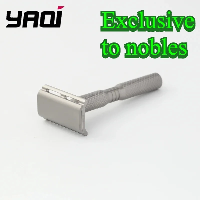 2026 YAQI Ghost 90DC Cross Grain Pattern Titanium Light Weight Safety Razor Beard shaver