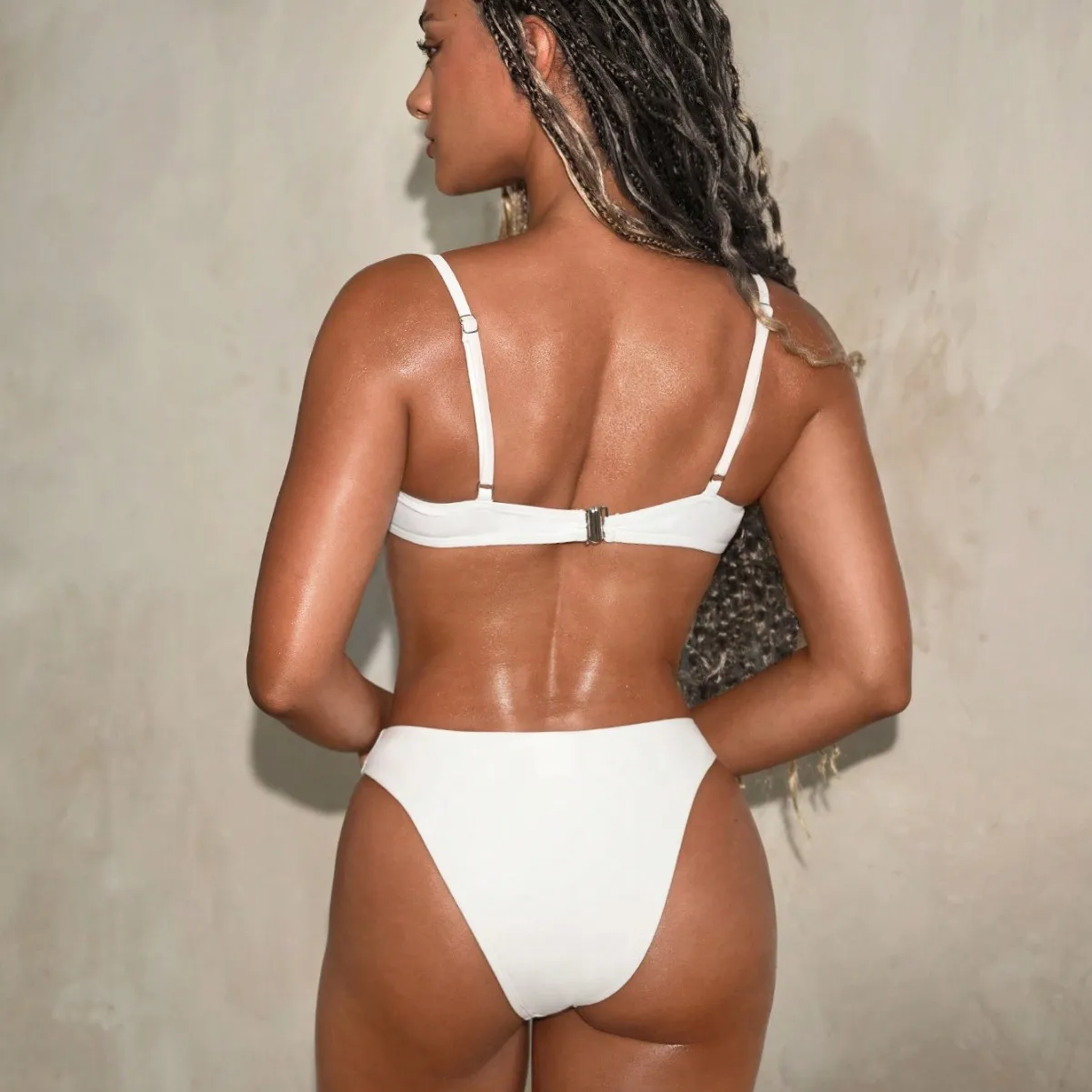 Solid Color Metal Decoration Two-piece Bikini Set Women Swimwear Push Up Female Swimsuit for Swim Wear Bathing Suits Beachwear