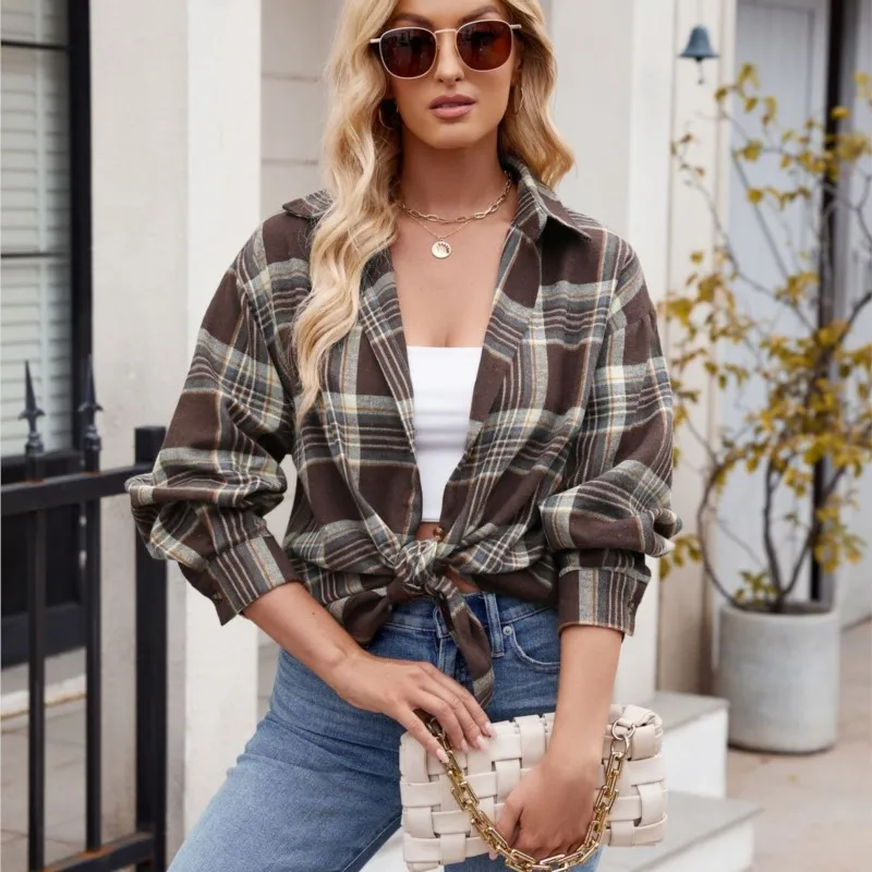 Ladies' Street Style Long Sleeve Shirt Spicy Girl Autumn Button Collar Casual Fashion Oversize Loose Women's Shirt Top New Item