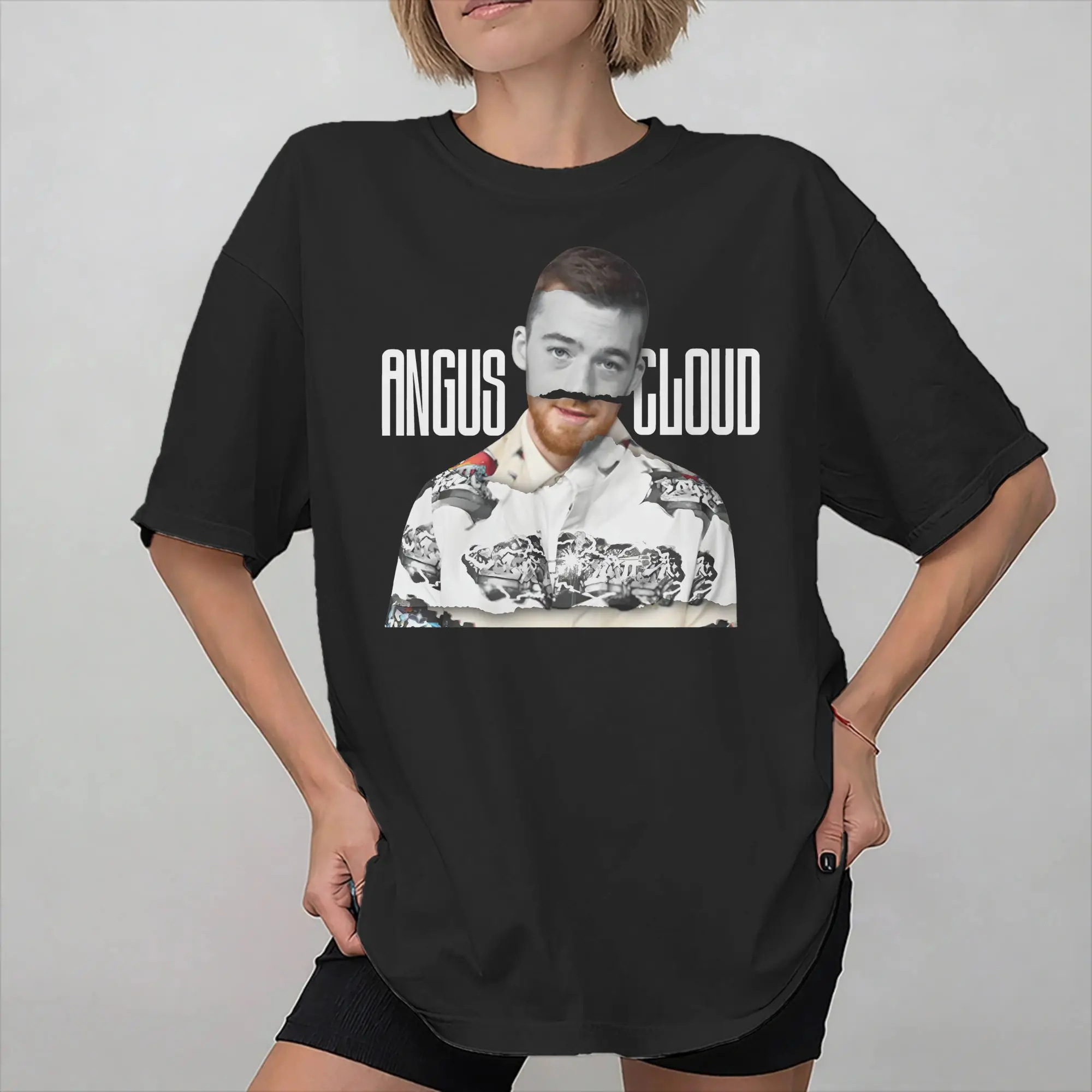Printed Fezco Fez Angus Cloud T Shirt for Men Women  Cotton Tee Shirt Short Sleeve Clothing