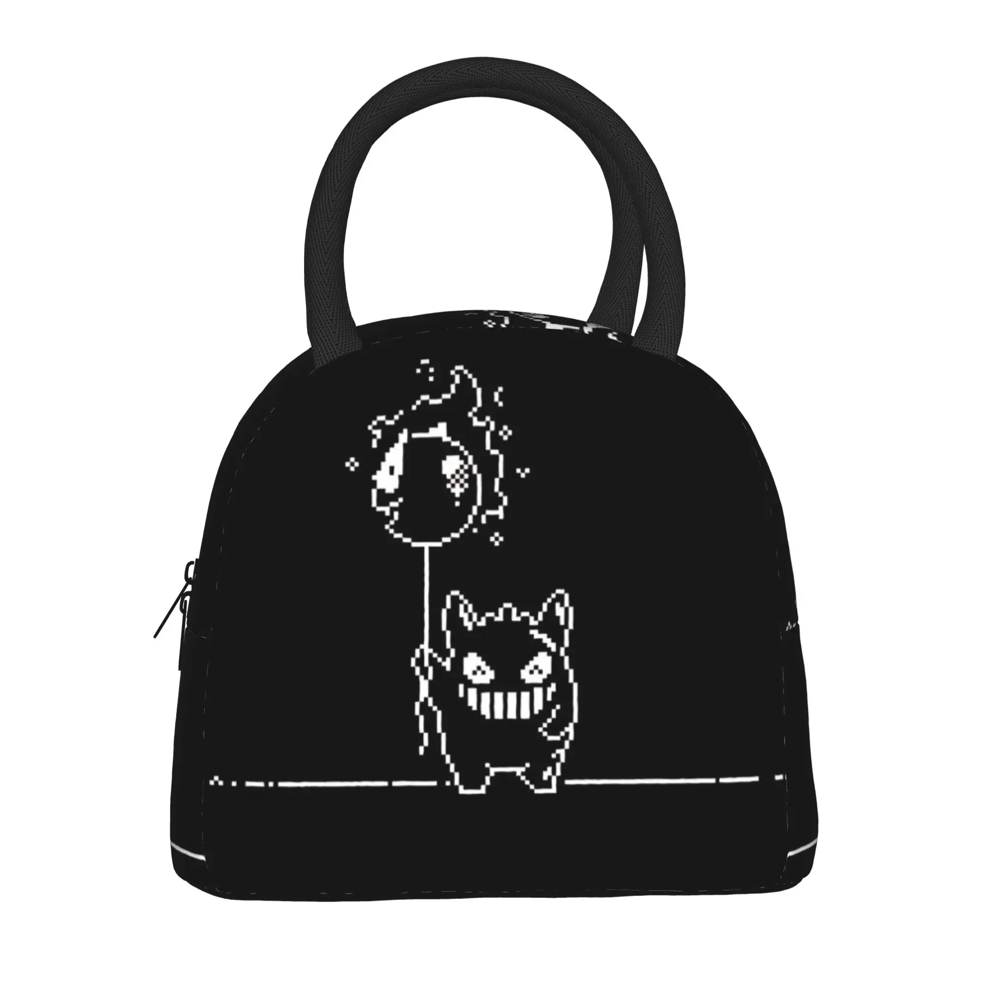 Pokemon Halloween Gengar Handbag Insulated Lunch Bag Insulation Bento Pack Rice Bag  bolsa Student Bento Lunch Handbag