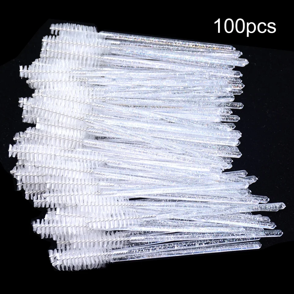 100pcs Cepillos Desechables para Pestañas Postizas Espirales Micro Varitas Peines 2
