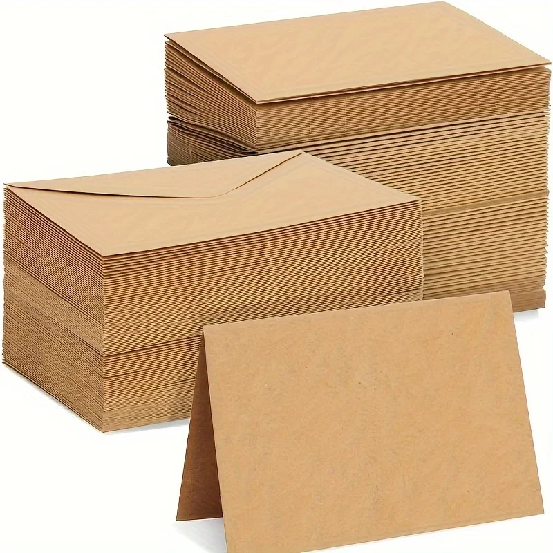 

20/50pcs Premium Kraft Paper Envelopes - Perfect for DIY Greeting Cards, Wedding Invitations & Birthday Notes