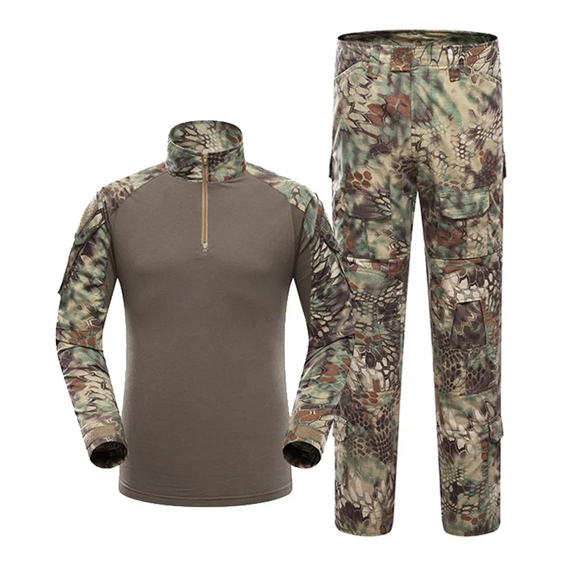 Traje de rana de manga larga para hombre, Camuflaje americano, traje de entrenamiento de rana al aire libre, traje táctico, uniforme militar, bosque Digital