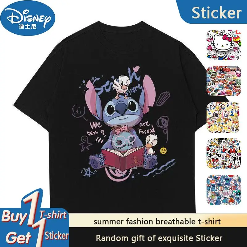 

Модная брендовая мужская одежда с короткими рукавами Disney, свободная и милая одежда для пар, летняя взрывная одежда из чистого хлопка с короткими рукавами