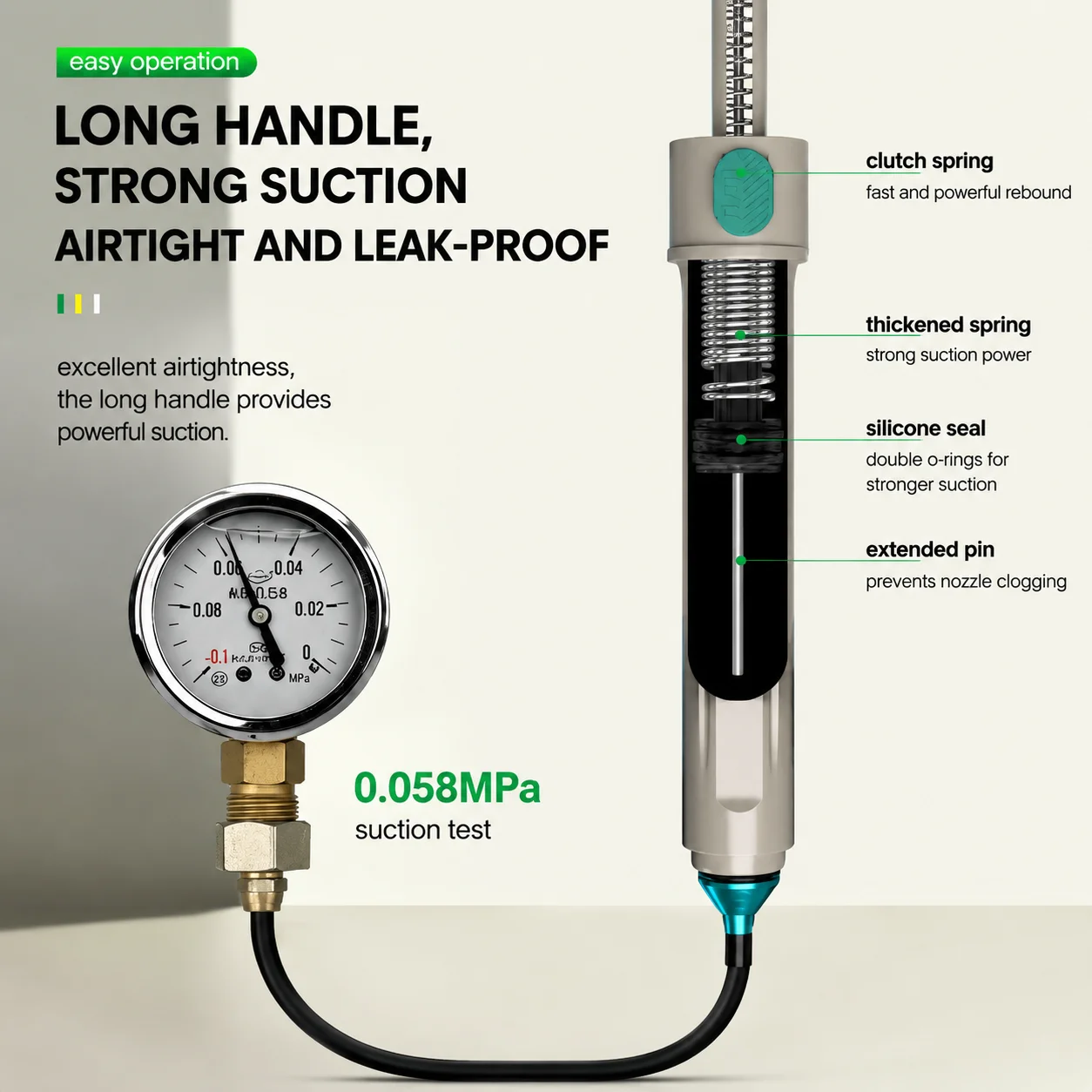 Powerful Desoldering Pump High Temperature Resistant Solder Sucker Vacuum Soldering Iron Suction Pen Solder Removal Tool view 4