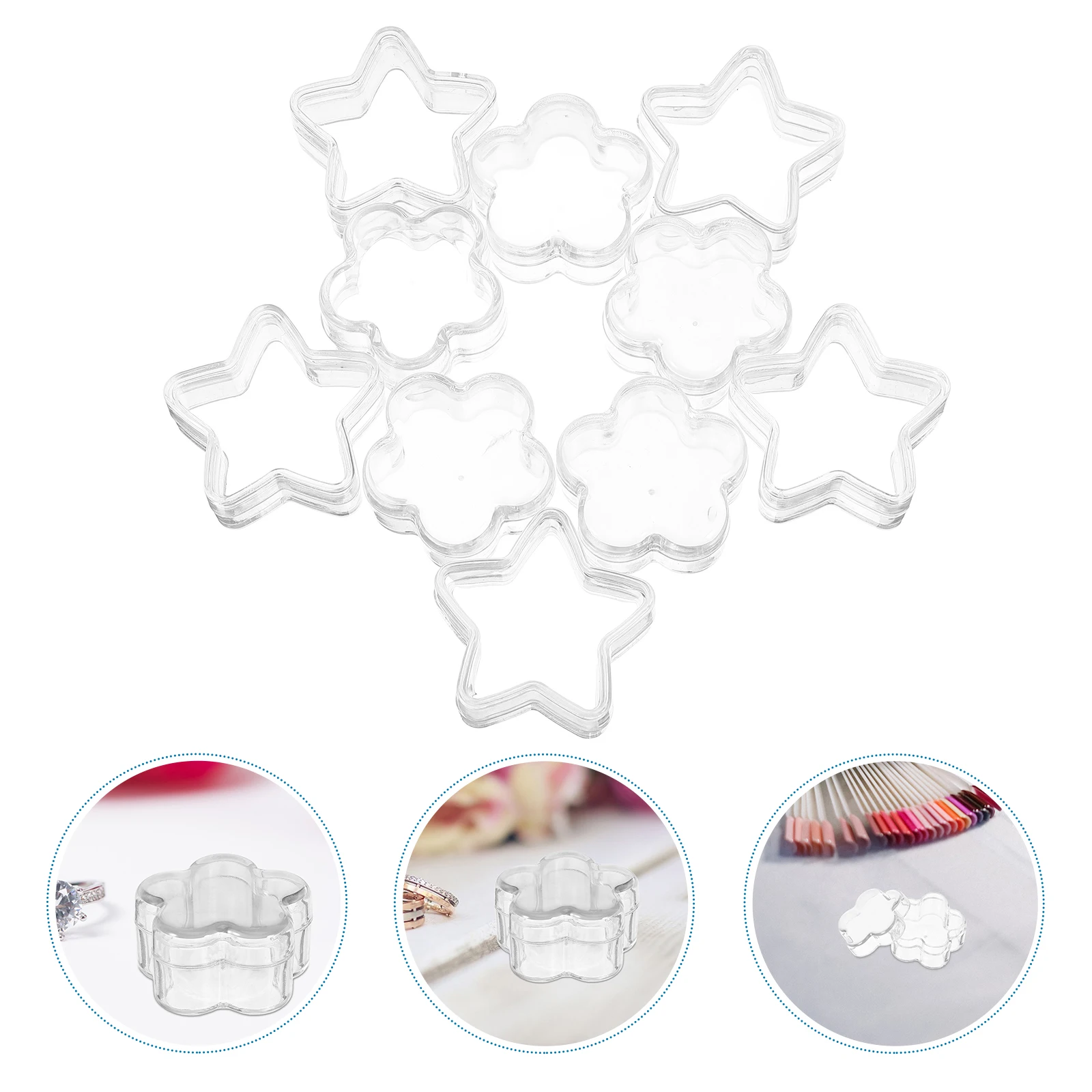

10pcs Storage Box Clear Plastic Small Boxes Lids Jewelry Accessories Contact Lenses Bead ganizer Transparent Mini Boxes Safe