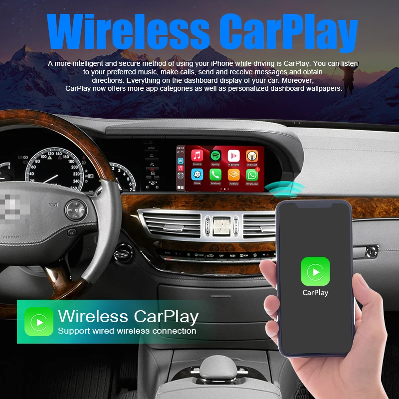 Wireless CarPlay for Mercedes Benz S-Class / CL W221 2006-2012 ,with Android Auto Mirror Link AirPlay Car Play Functions