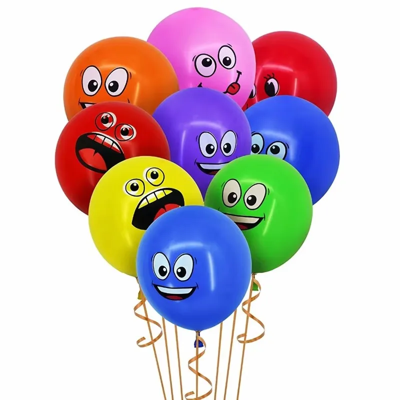 1-100 pièces 12 pouces mignon drôle grands yeux Smiley visage ballons en latex décoration de fête d'anniversaire ballon gonflable bébé douche Globos