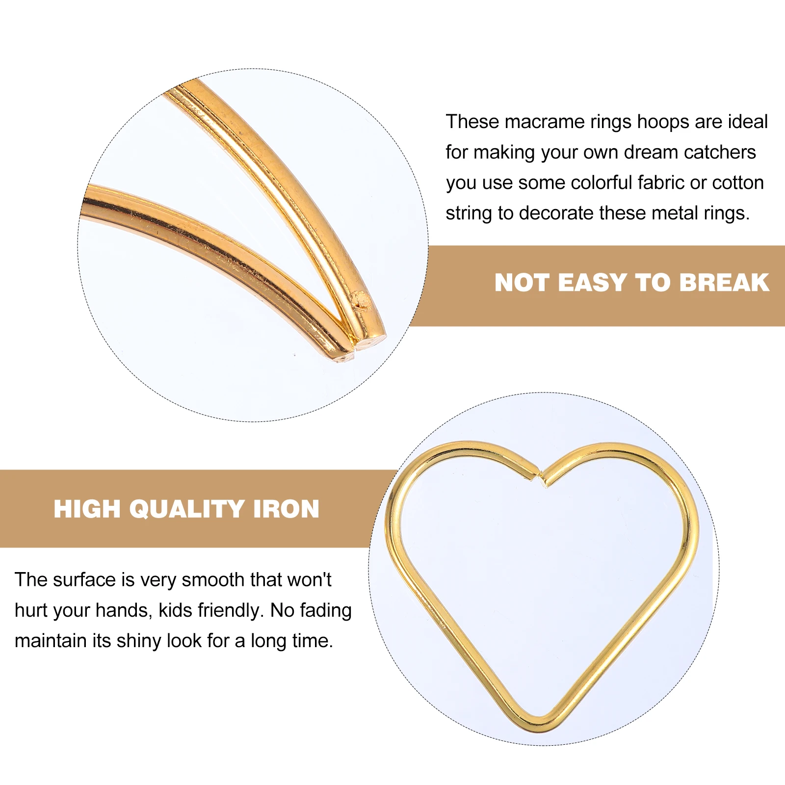

20 Pcs Dream Catcher Accessories Dreamcatcher Supplies Frame Metal Rings for Dreamcatchers Golden