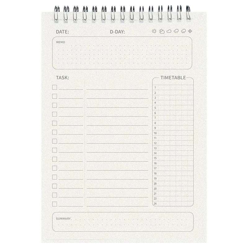 A5-Planer, Agenda, Spiral-Notizbuch, Zeitpläne, Tagesplan, To-Do-Liste, Notizblock, 160 Seiten, dick, Büro, Schulbedarf, Schreibwaren 2026
