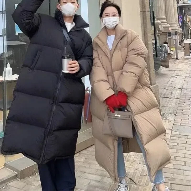 2023 New Winter Cotton padded jacket Women's mid length thick loose oversized jacket Women's clothing fur collar jacket