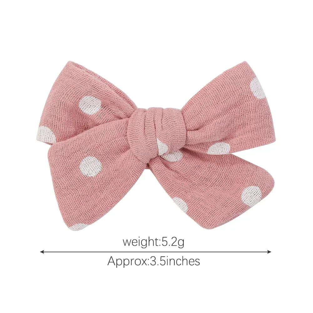 2Pcs/Set New Wrapped Bow Kids Hairpin Soft Cotton Hair Clips Baby Toddler Cute Printed Bowknot Handmade Hair Accessories