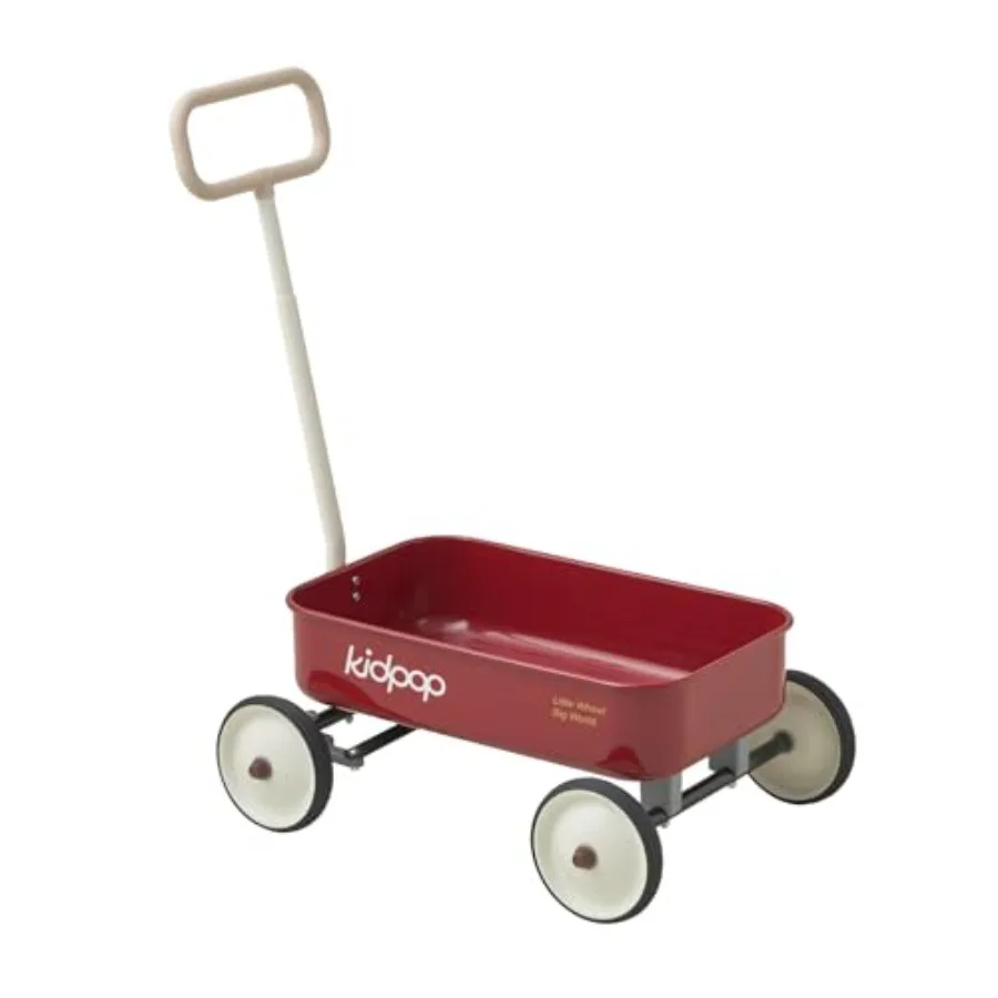 

2-in-1 ' Pull-Along Wagon for Toddlers 2.5-8 Years Adjustable Handlebar Red Push Walker Birthday Gift Max Weight 33 lbs