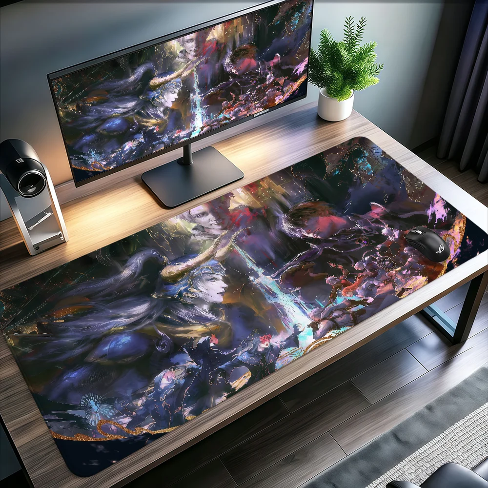 Game Final F-Fantasy XIV Mouse Pad Large Non-slip Lockedge Desktop Computer Desk Mat Keyboard Writing MousePad OfficeStudent