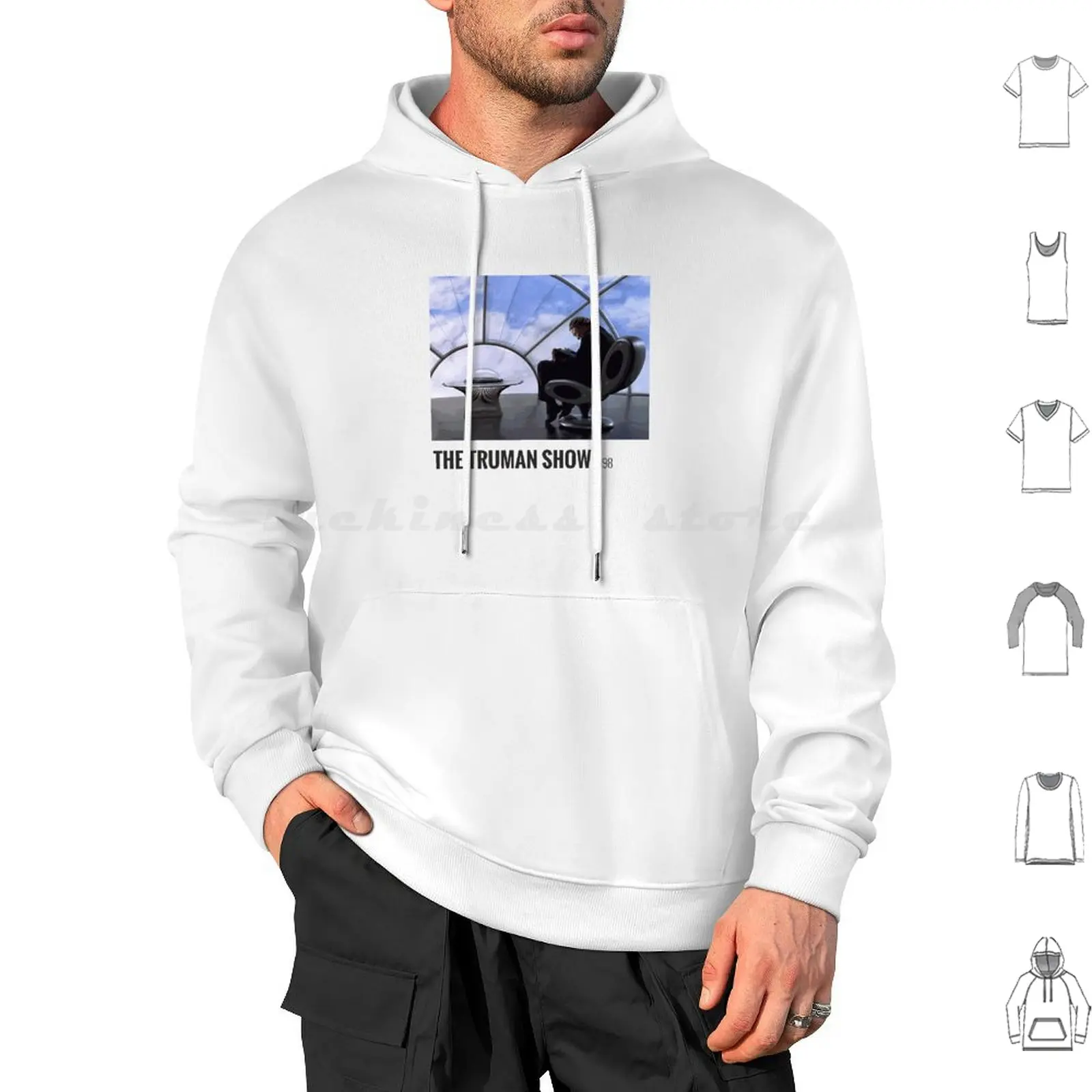 [ High Quality ] Truman Show Stairs Christof Hoodies Long Sleeve Movie Truman Show Truman Show Love Him Protect Him Jim