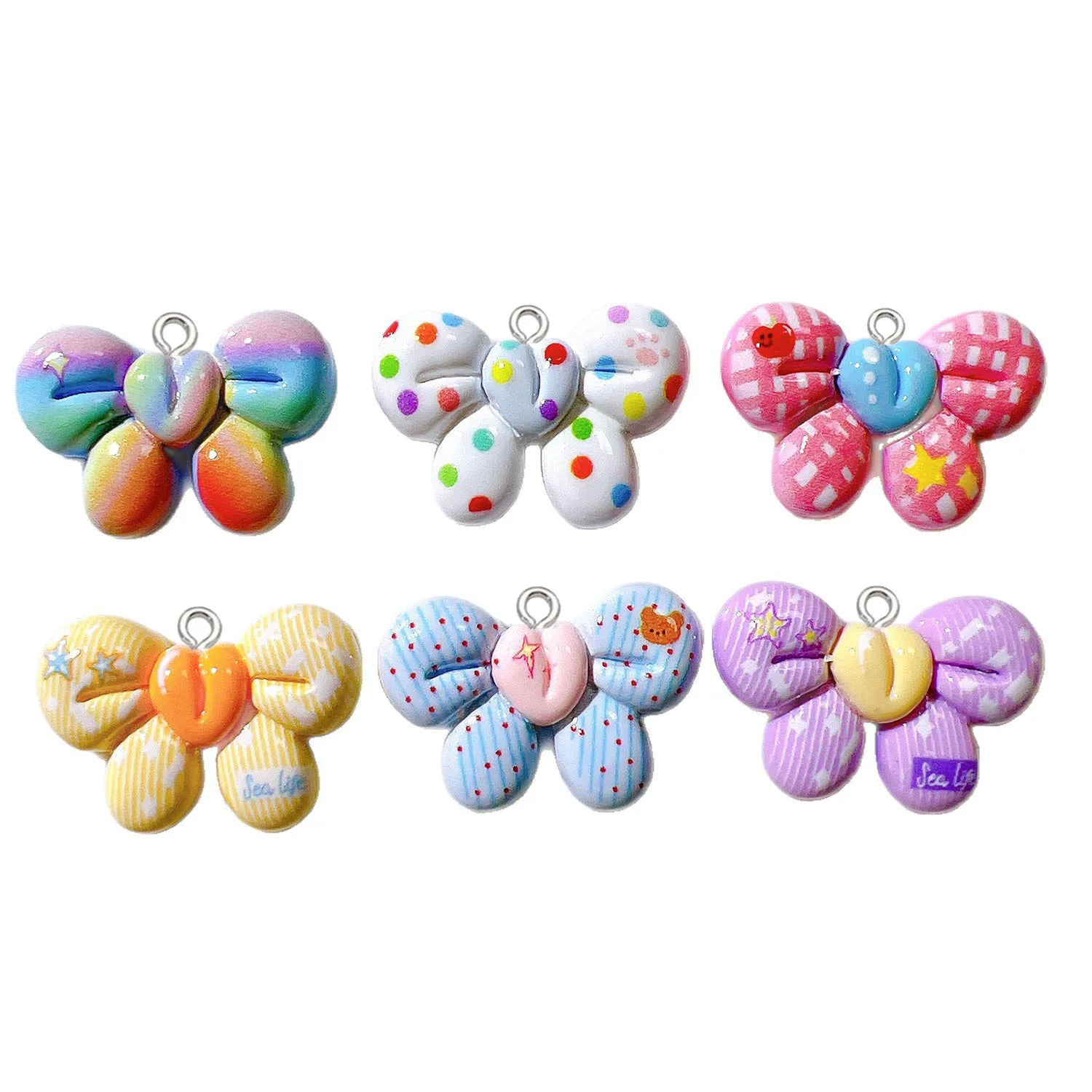 10 قطع من قلادة الراتنج الملونة على شكل فيونكة إكسسوارات مجوهرات مصنوعة يدويًا لصنع الأقراط والأساور وسلاسل المفاتيح والحقائب والقلادة