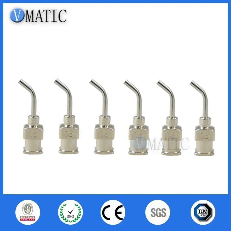 

Высокое качество, 12 шт., 1/2 дюйма, 16G, 45 градусов, изогнутая дозирующая игла из нержавеющей стали