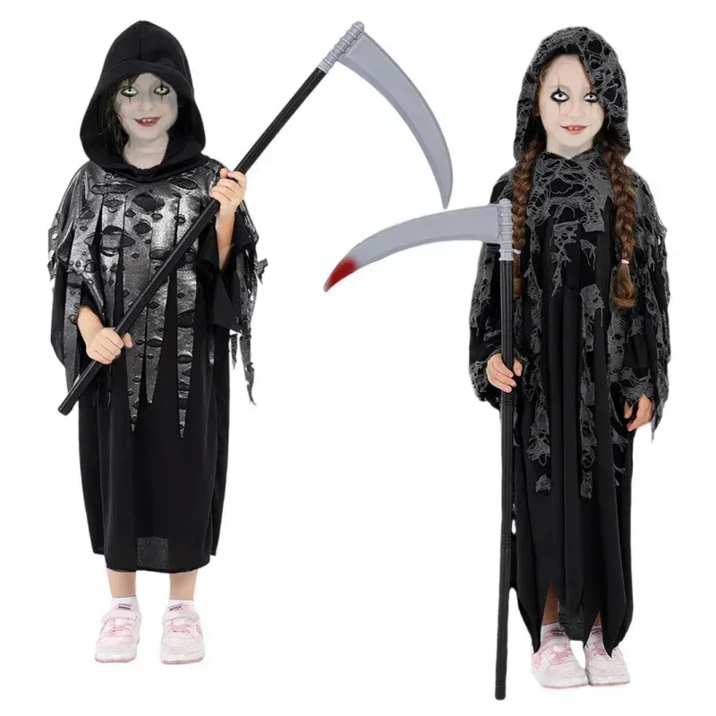 Nuevo esqueleto de Halloween, gran fantasma colgante, Reaper de la muerte, disfraz de actuación para niños, disfraz de actuación de cosplay, hor Cosli